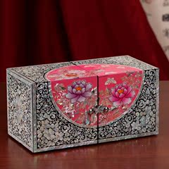 七公主 韩国公主饰品首饰盒 木质螺钿漆器饰品盒珠宝盒送结婚生日