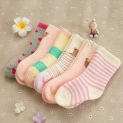 秋冬棉袜宝宝儿童袜毛巾袜加厚保暖婴儿袜子0-2岁长筒松口毛圈袜