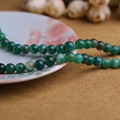 天然水晶 天然绿条纹玛瑙散珠diy手工饰品配件半成品珠子