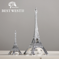 欧式简约巴黎埃菲尔铁塔家居树脂小摆件书房室内客厅创意装饰品