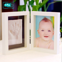 7寸欧式照片相框摆台创意儿童宝宝婴儿出生手足脚印印泥创意组合