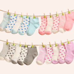 5双装春秋宝宝袜子 0-1-3-5岁儿童棉质松口 卡通男童女童婴儿袜