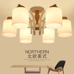 北欧宜家客厅吸顶灯韩式田园餐厅灯书房卧室木艺LED灯具灯饰