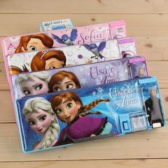 迪士尼公主苏菲亚冰雪奇缘儿童创意文具小学生铅笔盒多功能女包邮