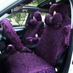 心漾气质女性汽车坐垫 新款潮可爱冬季毛绒高贵座垫 卡通蕾丝毛垫