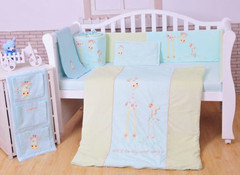 包邮出口婴儿床上用品套件儿童宝宝床围被子可拆洗床单纯棉秋冬