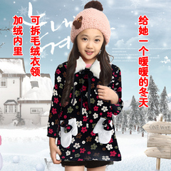 新款童装女童秋冬装加厚打底衫儿童卫衣长款上衣中大童衣服