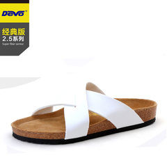 Devo/的沃男软木拖鞋夏新潮一字拖鞋交叉个性舒适欧美大码S37941