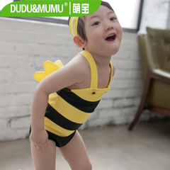 蜜蜂造型泳衣 儿童泳装 男女宝宝都适合 卡通小蜜蜂儿童连体泳衣