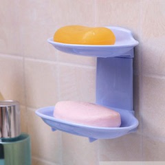 双层肥皂盒沥水吸盘肥皂架多层香皂盒洗衣服放肥皂的架子浴室架