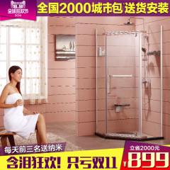 伯爵整体淋浴房钻石形卫生间钢化玻璃平开门浴室房特价简易沐浴房