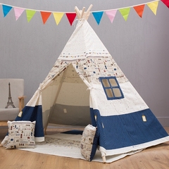 纯棉帆布室内外儿童印第安帐篷宝宝摄影帐篷读书角玩具屋