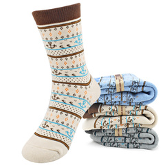 男童袜子冬季加厚保暖纯棉水手铁锚3-5岁男孩宝宝儿童中筒毛圈袜