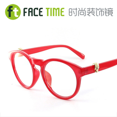 FaceTime复古眼镜架框骷髅装饰红色全框大框圆个性女款潮大脸小脸