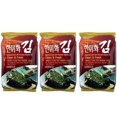 韩国进口零食海苔寿司专用即食 儿童休闲小吃韩美禾三联包5g*3