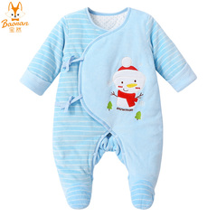 宝然新生儿棉衣加厚纯棉冬季宝宝衣服0-3个月婴儿连体棉服袄9055