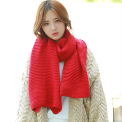 韩版毛线围巾女冬季韩国加厚学生长款冬天保暖披肩情侣纯色披肩