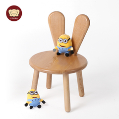 vopra 实木小板凳卡通木质小凳子儿童学习椅子宝宝餐椅兔耳朵凳子