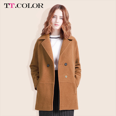 Tt．Color2016冬季新款毛呢外套女短款 加厚百搭宽松小个子韩范修