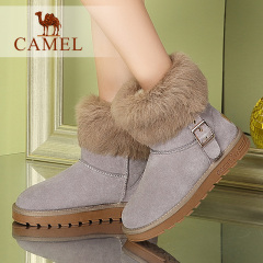 Camel/骆驼雪地靴短靴 2016秋冬新款保暖雪地靴休闲平跟女靴子