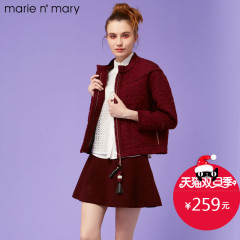 玛丽安玛丽新女秋装梭织提花短款宽松夹克外套MM1538BWJP116