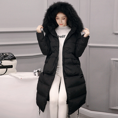Lordiya2016冬装新款韩版大毛领修身显瘦加厚羽绒服女中长款外套