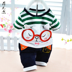 儿童服装0-1-2-3宝宝短袖运动婴儿套装两件套男女童韩版潮服夏季