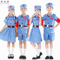 新款儿童红军服饰舞蹈演出服 八路军装红卫兵服装解放摄影表演服