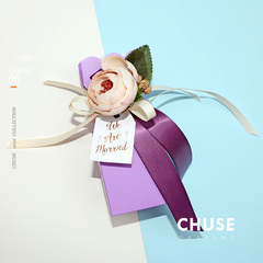 原创浪漫欧式紫色婚礼喜糖盒 创意糖果盒新品 原创手工派对礼品盒