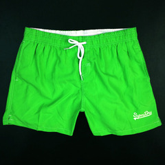 外贸男速干沙滩裤大码 健身短裤跑步 夏季绿色短裤运动宽松冲浪裤