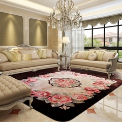 馨采欧式客厅茶几地毯立体剪花客厅地毯卧室床边毯时尚可水洗