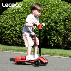 Lecoco乐卡新款儿童滑板车3轮滑滑车3-6-8岁宝宝滑轮车三轮脚踏车
