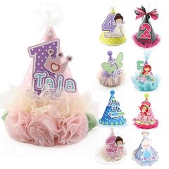 定制儿童主题生日帽子创意数字蜡烛套装宝宝满月百天成人派对用品