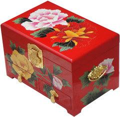 木质中式复古古典平遥推光漆器首饰盒饰品收纳盒结婚过年送礼礼品
