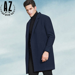 AZ蚁族男装冬季羊毛呢子大衣青年男士修身中长款加厚商务毛呢外套
