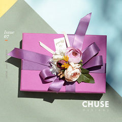 紫色高品质大号礼品盒 长方形礼物包装盒子喜糖盒 创意婚礼回礼盒