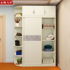 简约现代板式推拉门衣柜简易卧室整体移门衣柜宜家木质收纳柜定制