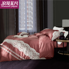 浪漫菲凡 全棉韩版蕾丝四件套 纯棉公主风套件 床单被套床上用品