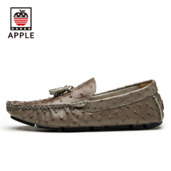 美国苹果2016新款鳄鱼纹欧美男士休闲鞋真皮套脚软底舒适耐磨男鞋