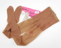 特价！美国原产 弹性纯丝有型超透明连裤袜玻璃丝袜 网纹 中码