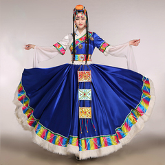 2016夏季新款女装舞蹈服装情歌唐古拉舞台装大摆裙藏族演出藏服