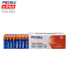 PKCELL比苛5号电池碱性电池用途遥控器时钟电子玩具干电池AA 60节