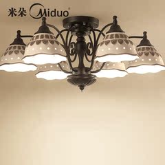 欧式吸顶灯美式乡村田园韩式复古陶瓷客厅餐厅房间卧室大气灯具