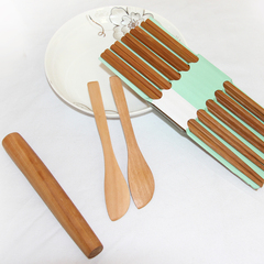 荷木水饺棒擀面杖棍实木小号饺子皮烘培筷子10双三件套擀面杖筷子