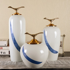 新中式后现代欧式美式样板间玄关家居装饰品软装高档陶瓷摆件花瓶