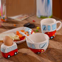 DFC卡通陶瓷儿童餐具套装创意可爱宝宝辅食碗盘杯子个性圣诞礼物