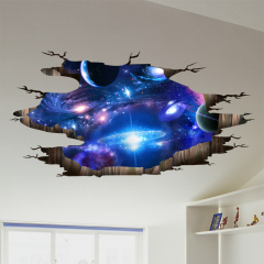 3d立体墙贴纸贴画卧室客厅房间天花板屋顶装饰创意个性宇宙银河系