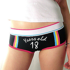 2条包邮欧美时尚少女运动型低腰性感 字母 卡通可爱女士三角内裤