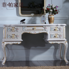 fp法式古典欧式实木雕花家具多抽屉 法式妆台古典写字台欧式书桌