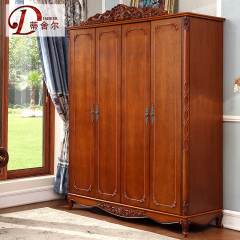 蒂舍尔欧式实木衣柜 美式平拉门衣橱柜 YG100卧室整体储物柜家具
